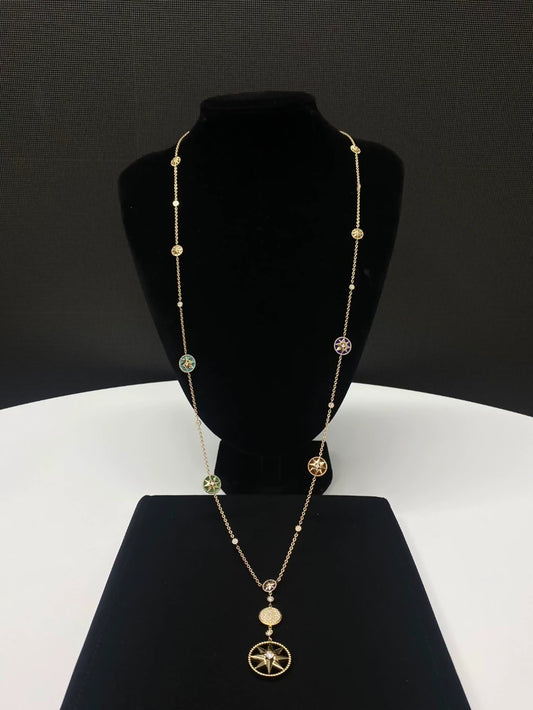 Dior Rose des Vents Compass Rose Heavy Eight-Pointed Star Long Necklace