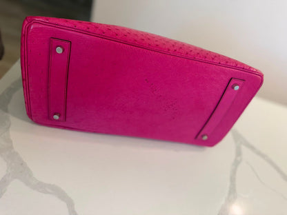 Hermes Birkin Shoulder JPG Pink Ostrich leather palladium hardware