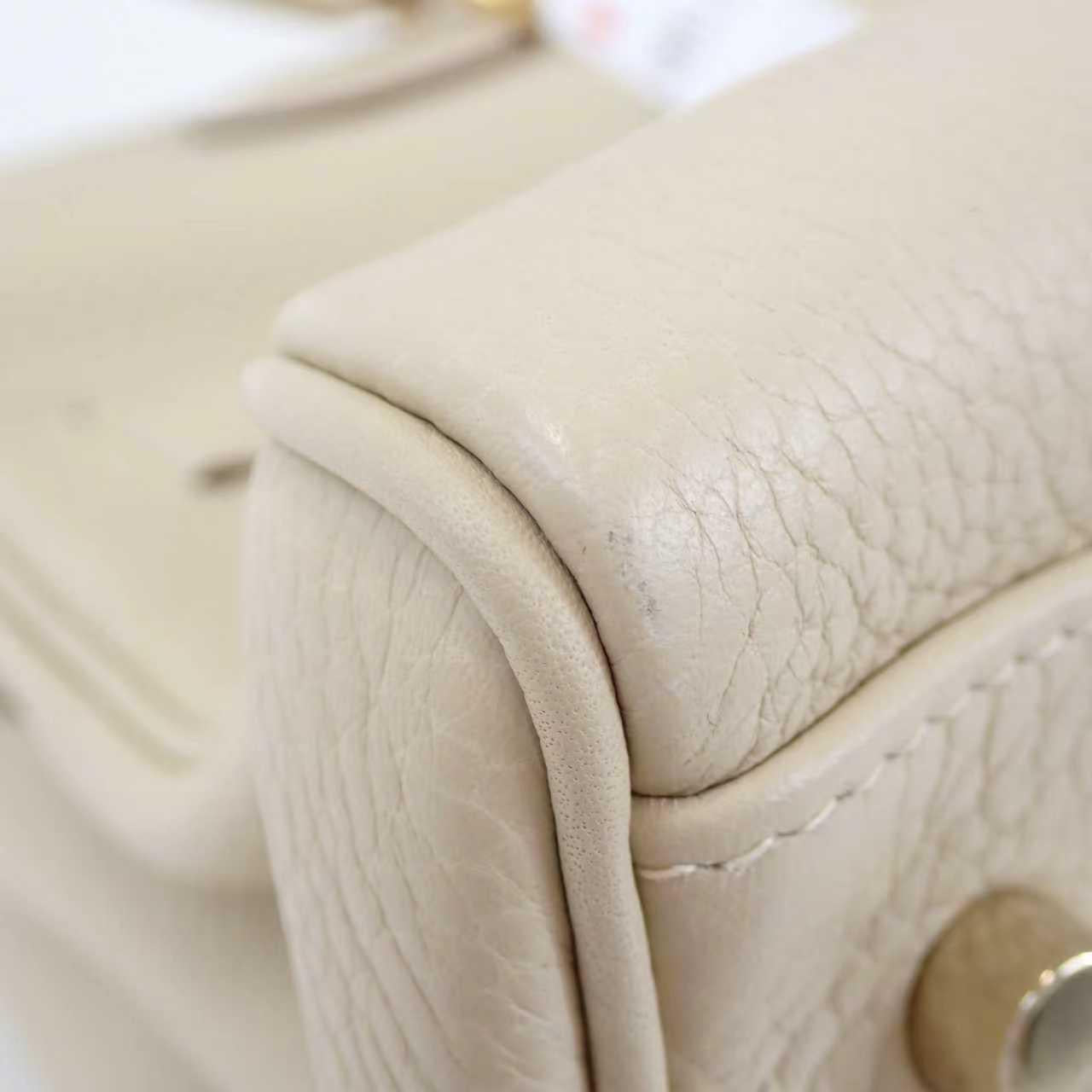 Pre-owned Hermès Fringe Shoulder Kelly 42 JPG Craie Leather Gold Hardware