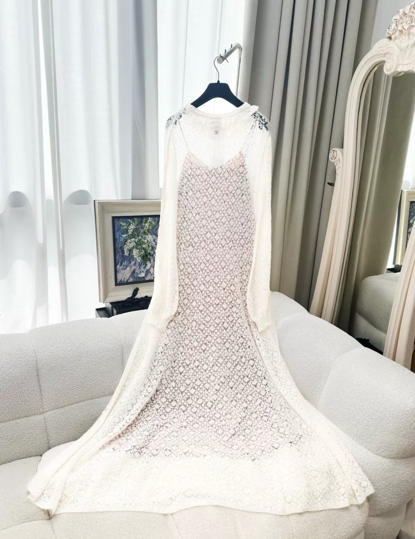Chanel 23K Ecru wool dress