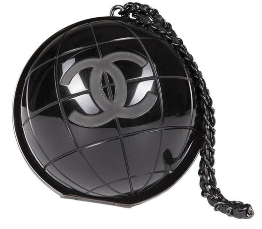 Chanel Fall 2013 RUNWAY BLACK LUCITE GLOBE EVENING BAG