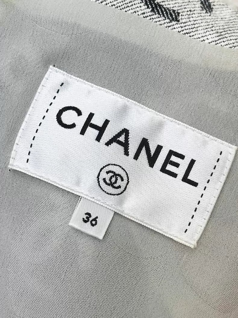 Chanel 22S grey denim CC dress