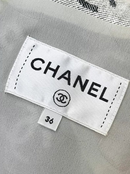 Chanel 22S grey denim CC dress