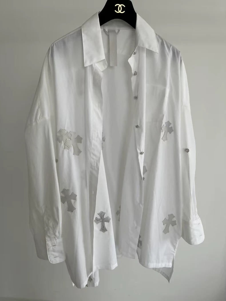 Chrome Hearts white shirts with cross patterns