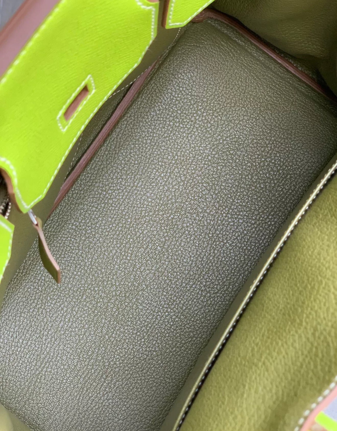 Hermes Birkin bag 30 Anis green Epsom leather Palladium hardware