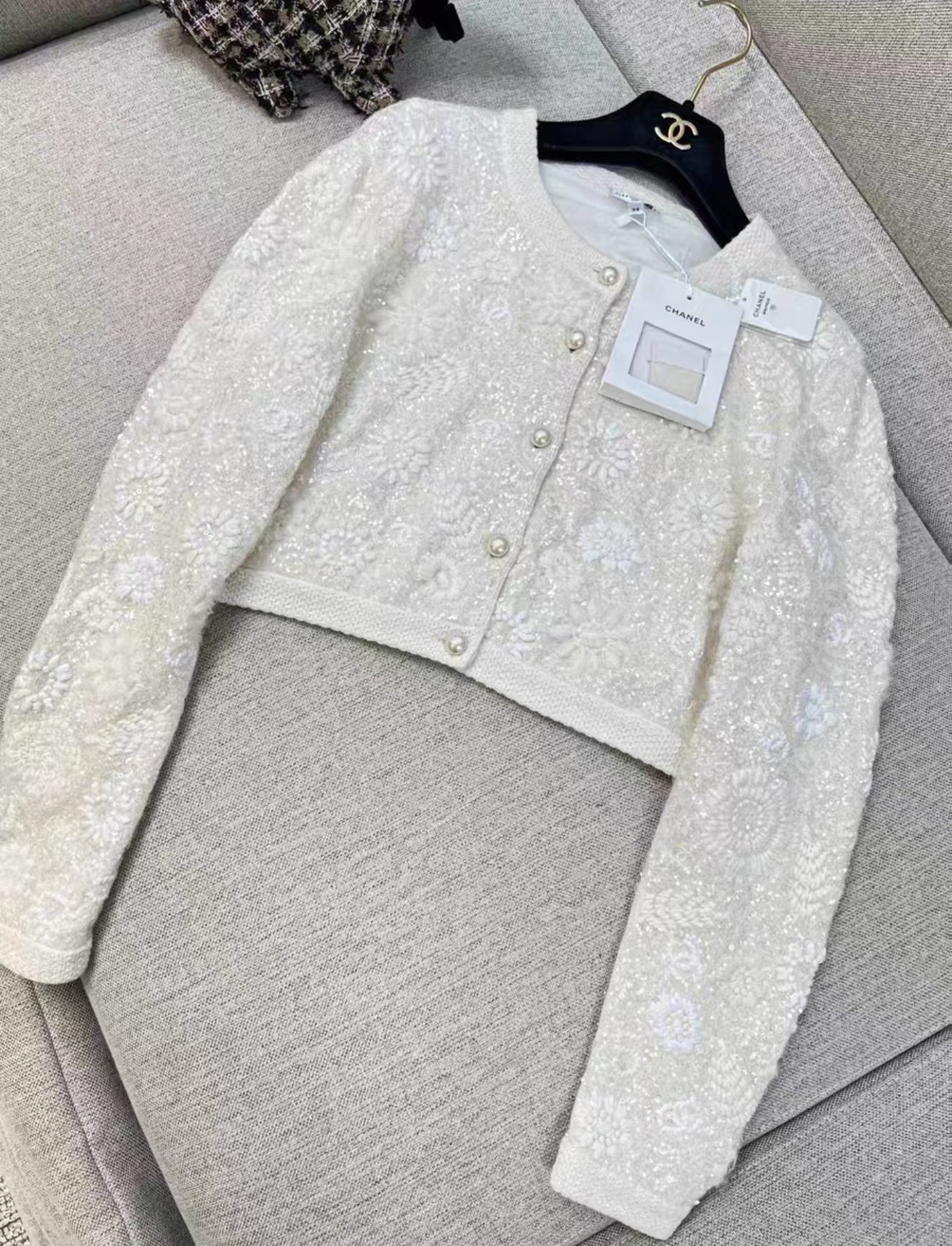 Chanel 21S ecru cardigan
