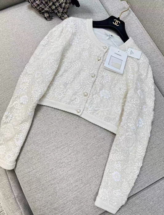 Chanel 21S ecru cardigan
