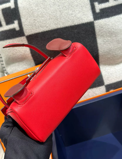 Hermes kelly doll Red Swift leather with Palladium Hardware