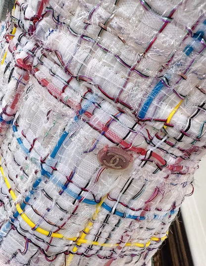 Chanel 17S Multicolore tweed tulle jacket