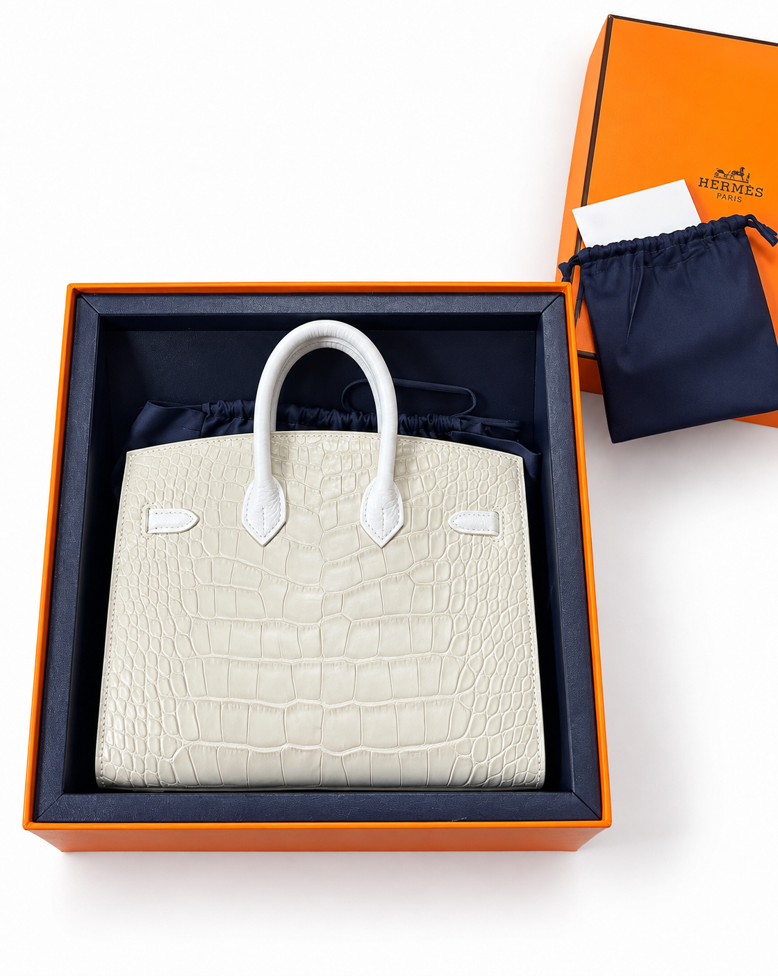 Hermès Birkin 20 Snow Faubourg Palladium Hardware