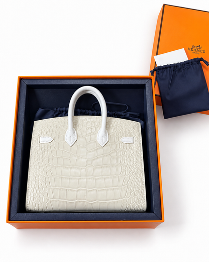 Hermès Birkin 20 Snow Faubourg Palladium Hardware