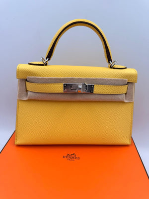 Hermes Mini Kelly 20 Mango Epsom Palladium Hardware