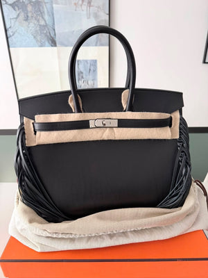 Hermes Birkin 35 Anate Black Evergrain Palladium Hardware
