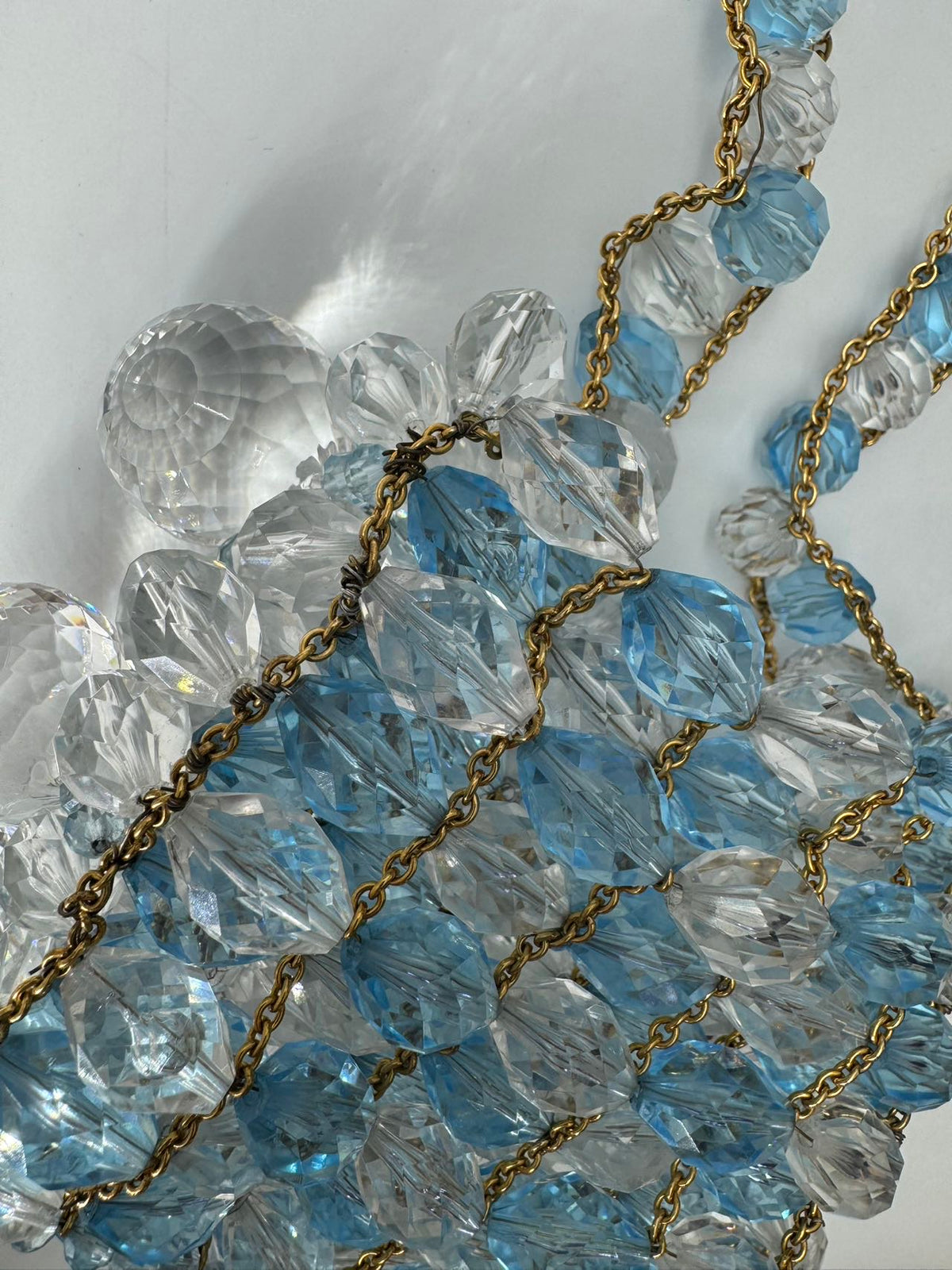 Chanel 1997 Runway Vintage Rare Blue Clutch Minaudière Bag