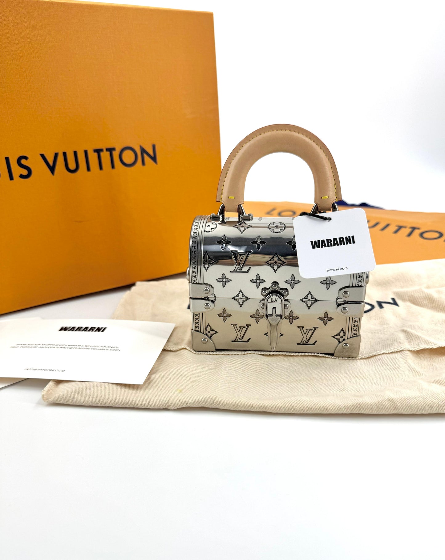 Louis Vuitton 2022 Metal Silver Monogram Mini Treasure Trunk