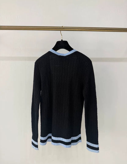 Chanel 24B blue & black sweater