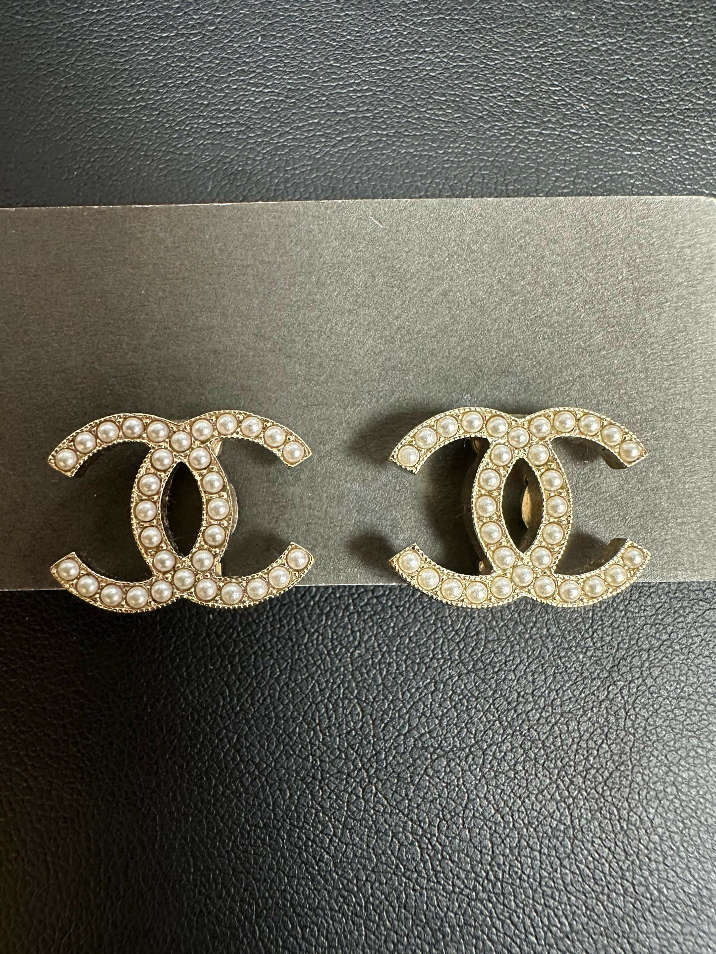 Chanel 2017 Imitation Pearl CC Logo Earrings