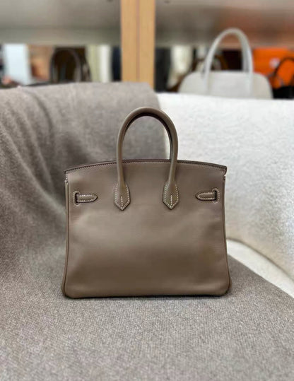 Hermes Birkin 25 Etoupe grey Swift leather Gold hardware