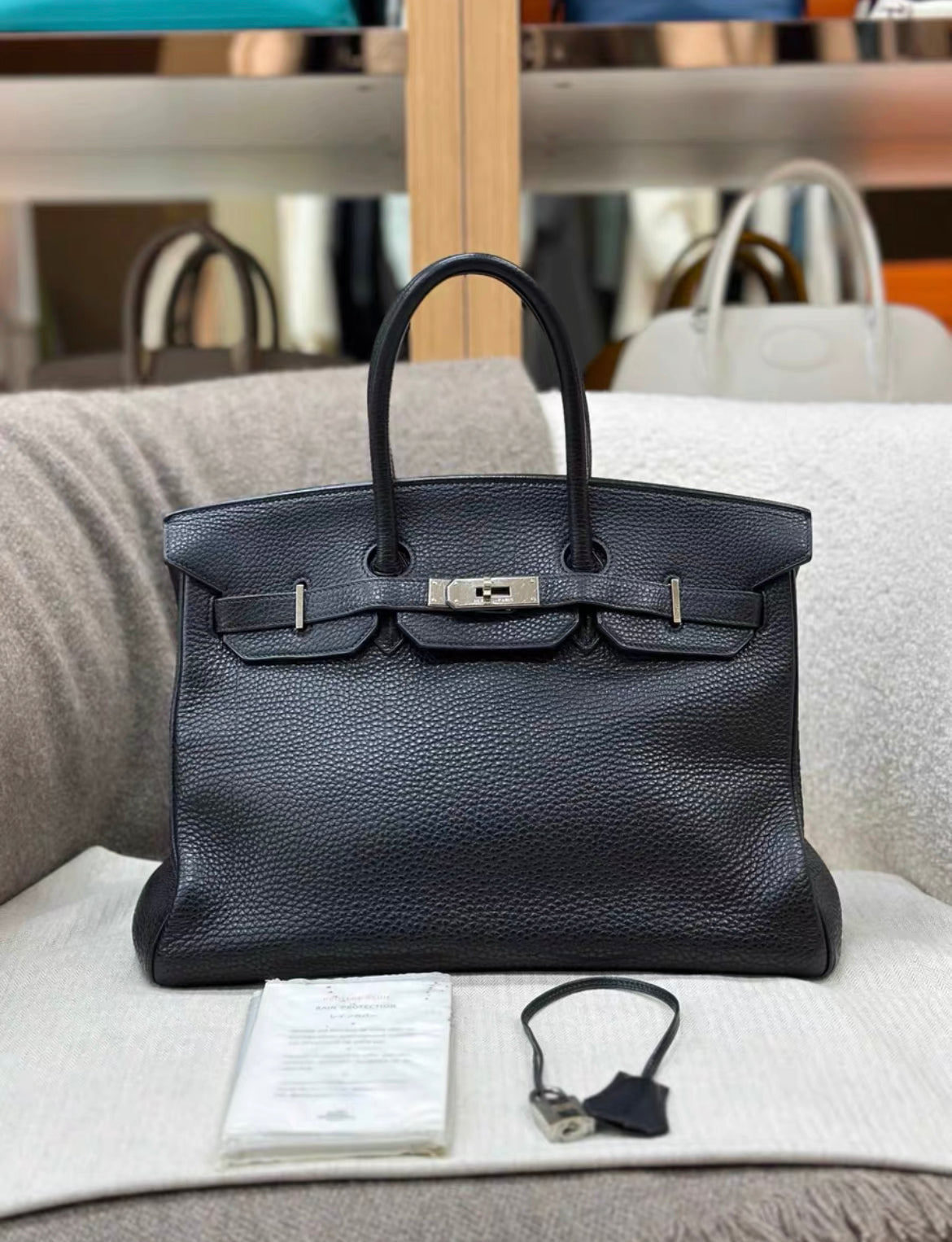 Hermès Birkin 35 Black Togo Leather Palladium Hardware