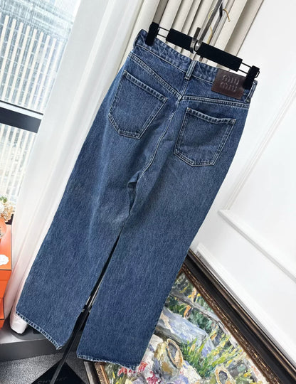 miumiu blue straight leg jeans
