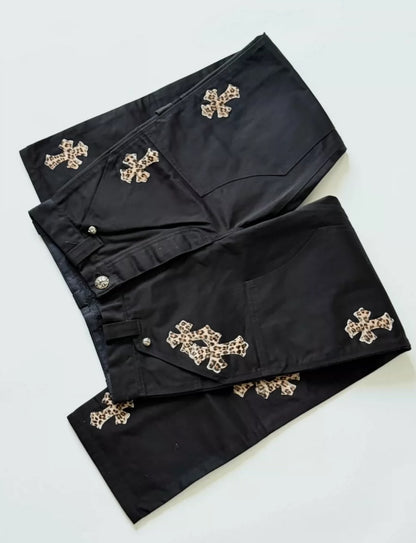 CHROME HEARTS LEOPARD PATCH DENIM
