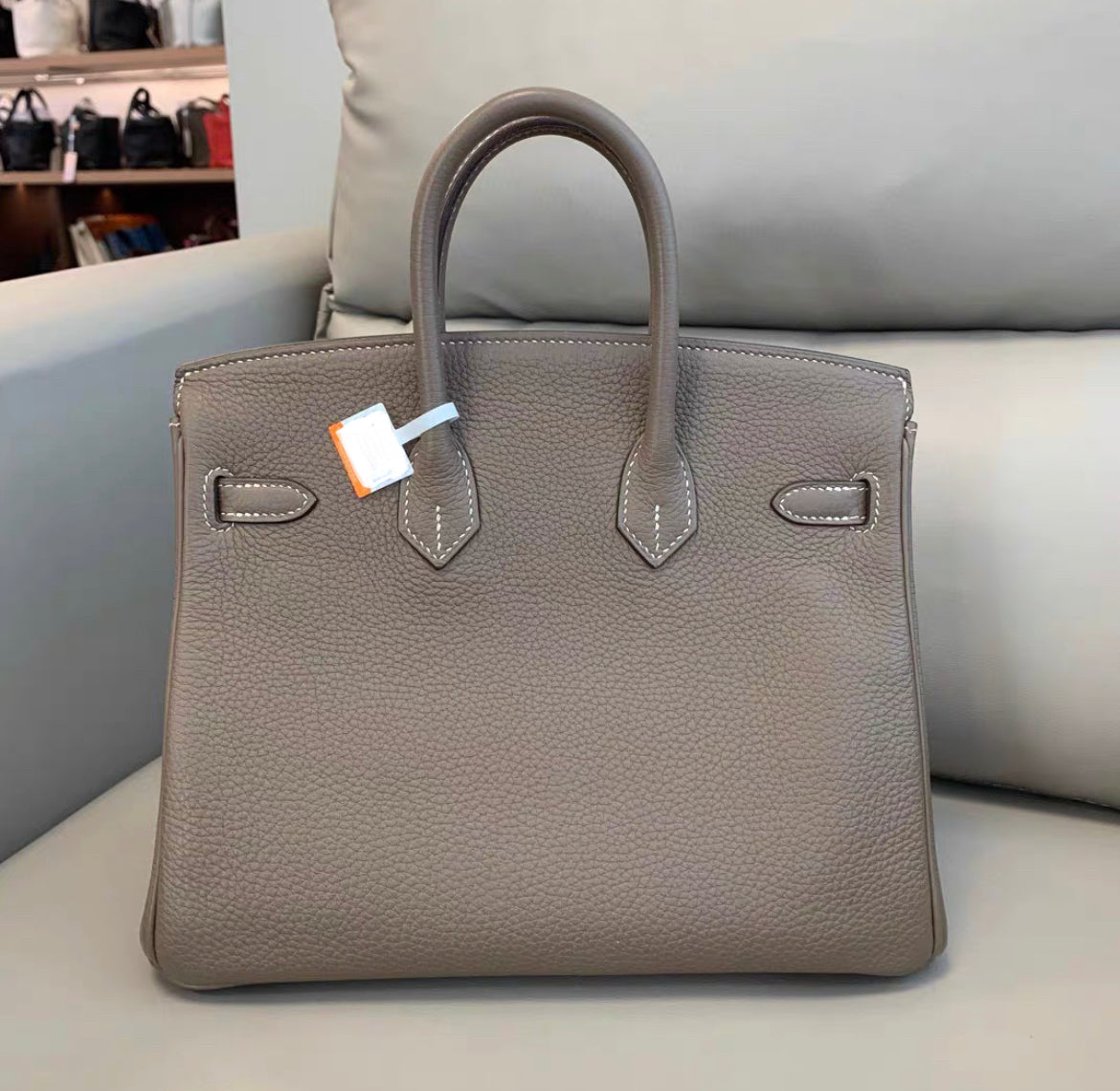 Hermes Birkin 25 Etoupe Togo Leather Gold Hardware