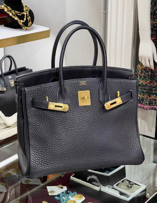 Hermès Birkin 30 Midnight Blue Togo Leather Gold Palladium Hardware