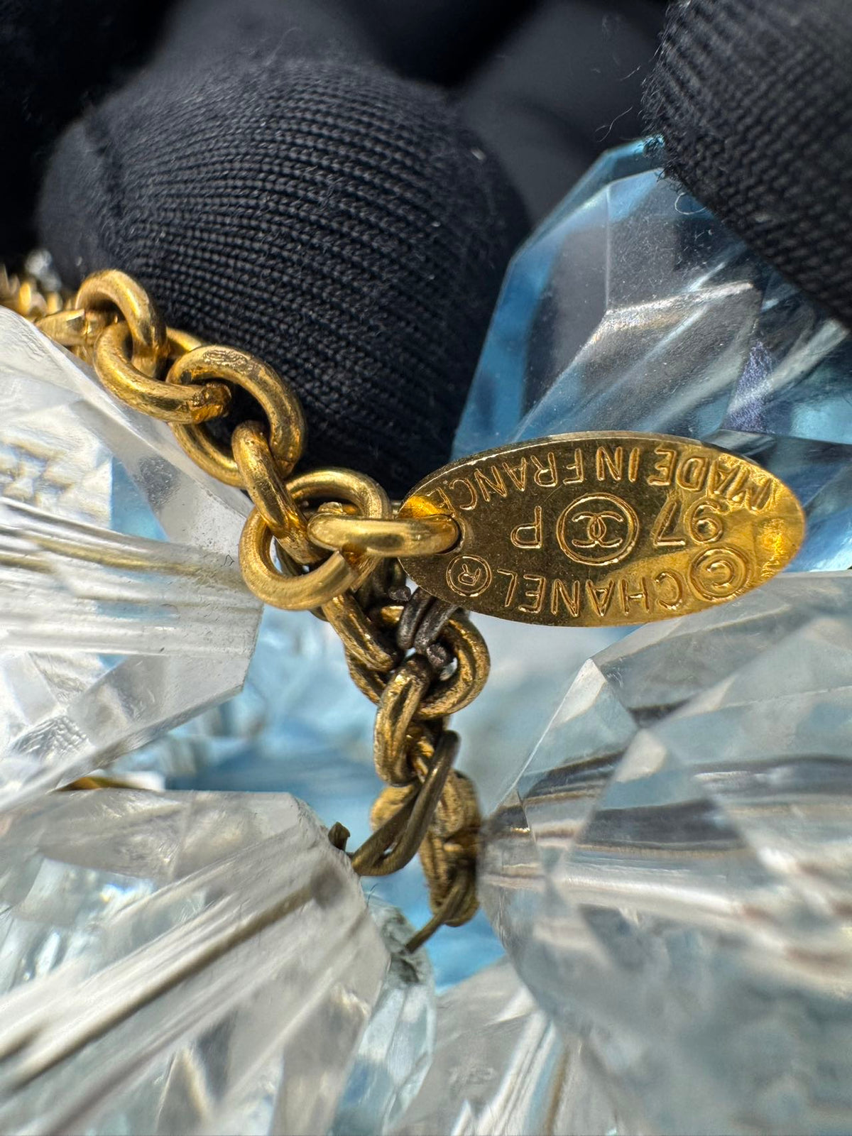 Chanel 1997 Runway Vintage Rare Blue Clutch Minaudière Bag