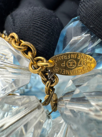 Chanel 1997 Runway Vintage Rare Blue Clutch Minaudière Bag