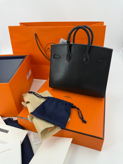 Hermès Birkin 20 Faubourg Disco – Veau Box Noir, Palladium Hardware