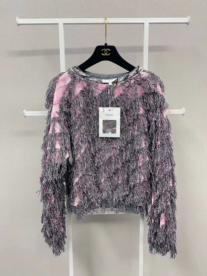Chanel 18 pink and gray top
