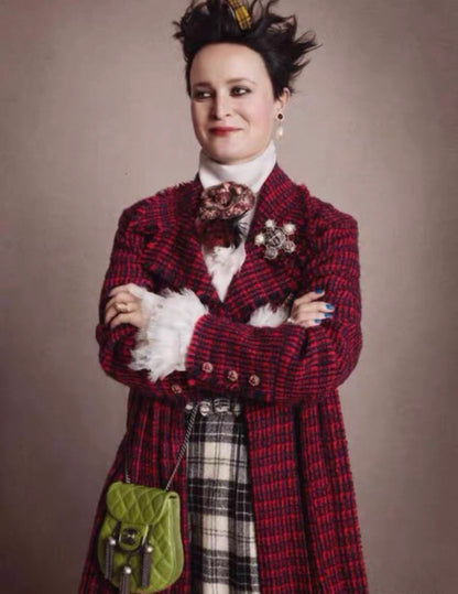 Chanel 13A Métiers d'Art Edinburgh Collection Red Wool British Plaid Coat