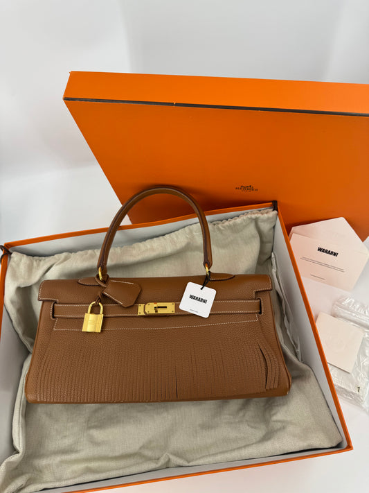 Hermes shoulder kelly Fringe Gold Togo Leather gold hardware