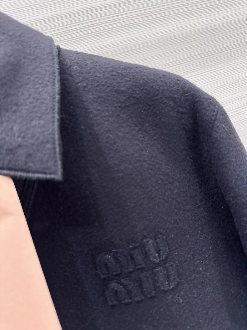 Miu Miu Navy Blue Wool Jacket