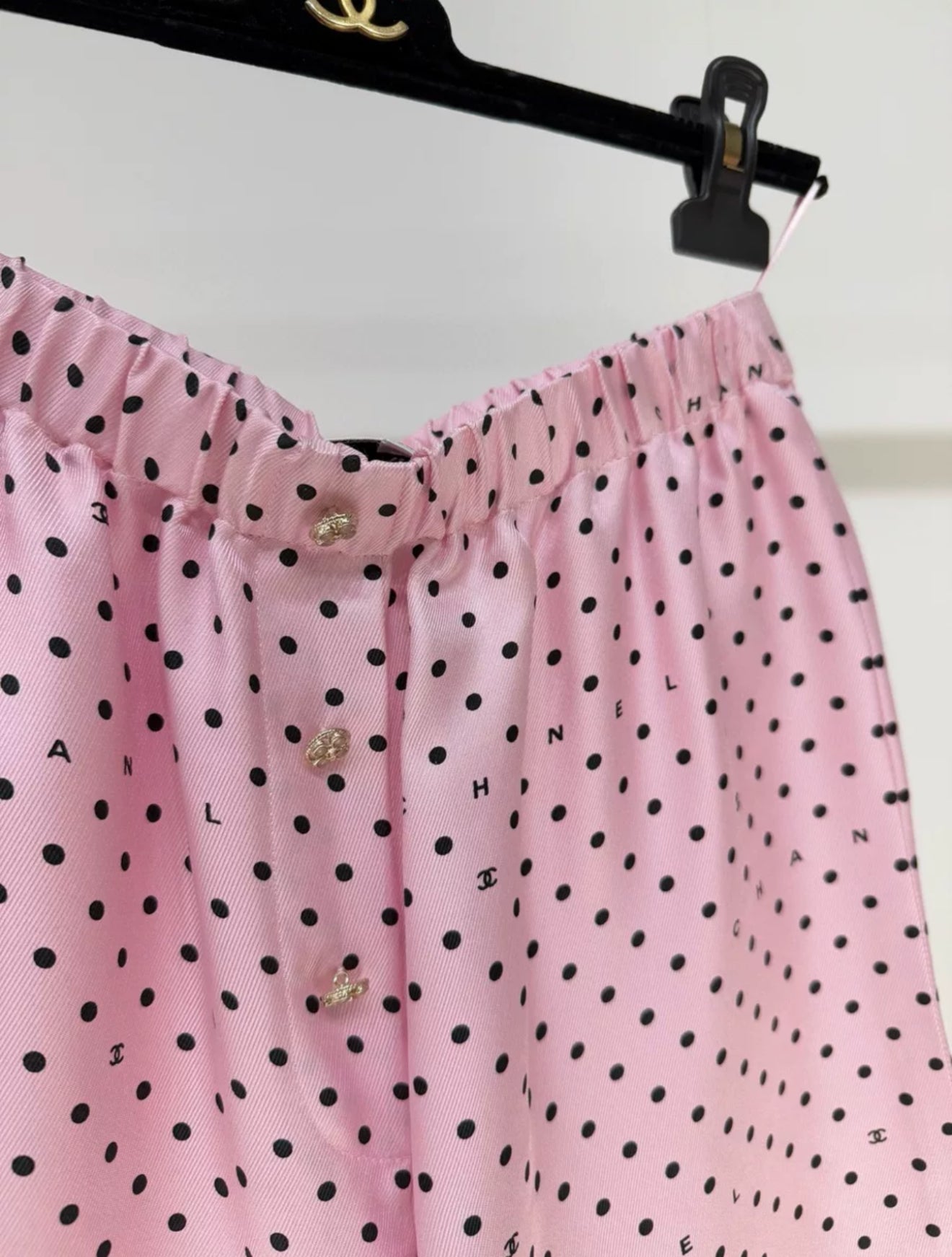 Chanel 24P pink polka shorts