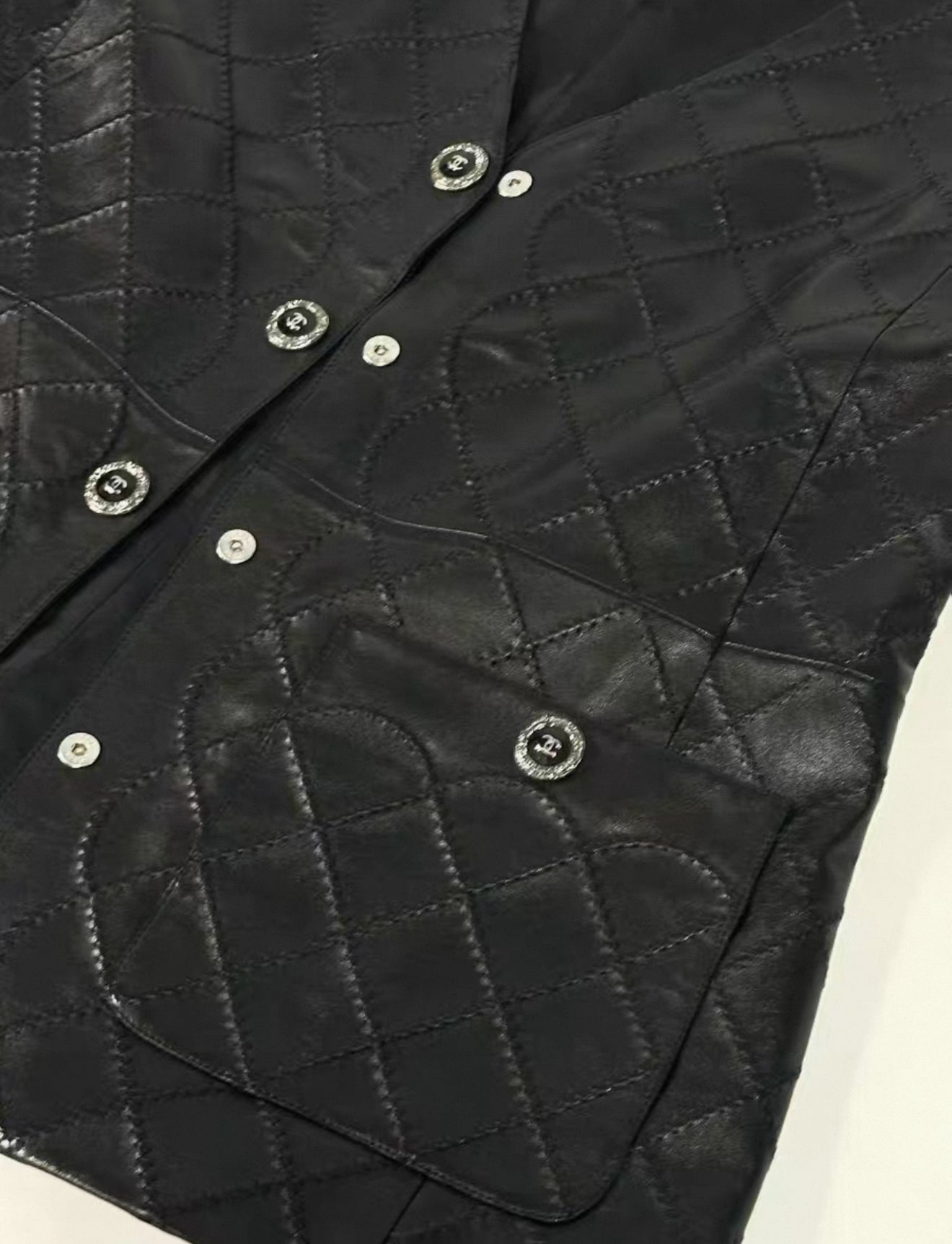 Chanel 22S Black Leather Vest F42