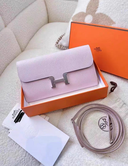 Hermès Constance Wallet To Go Mauve Pale Epsom Palladium Hardware