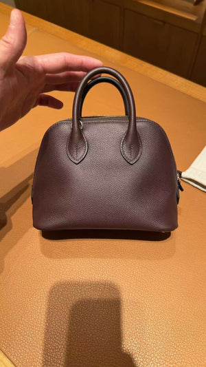 Hermès Mini Bolide Rouge H / Saddle Red with Red Interior Bicolor Epsom Leather