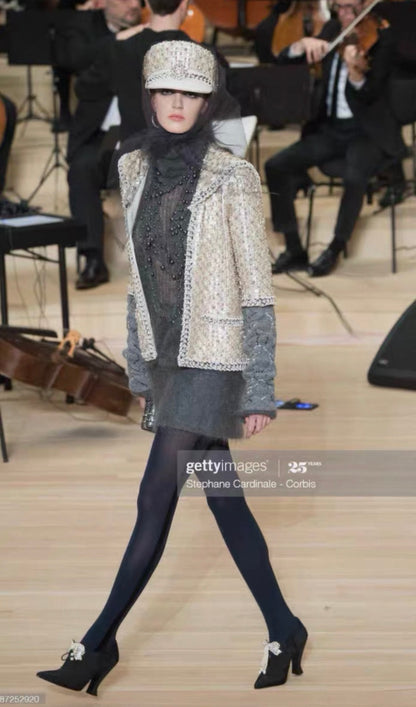 Chanel 18A Hamburg Collection High Heels, Métiers d
Art, Pearl Tassel Bow, Chanel Rhinestone Runway Style Ankle Boots