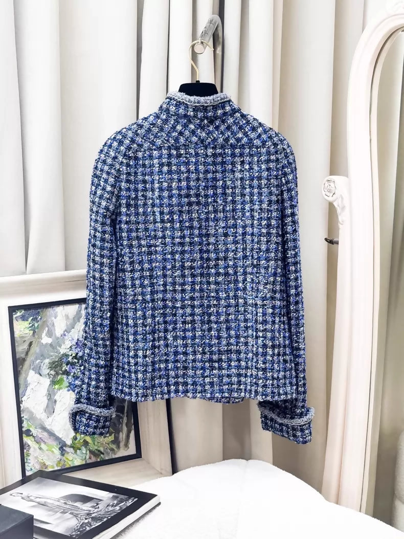 Chanel 20P Blue Tweed Jacket