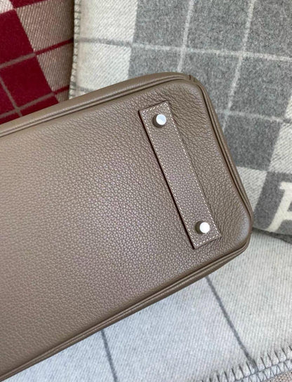 Hermes Birkin Shoulder Etoupe Togo Leather Palladium Hardware