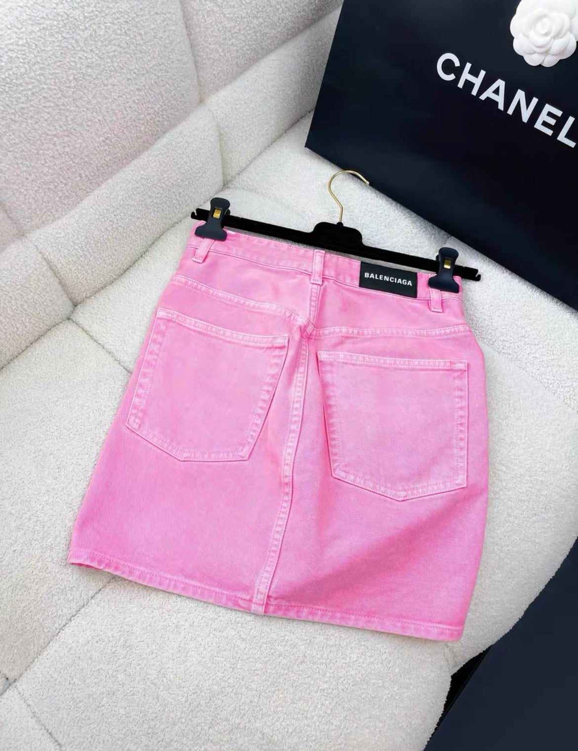 BALENCIAGA PINK DENIM SKIRT size 34