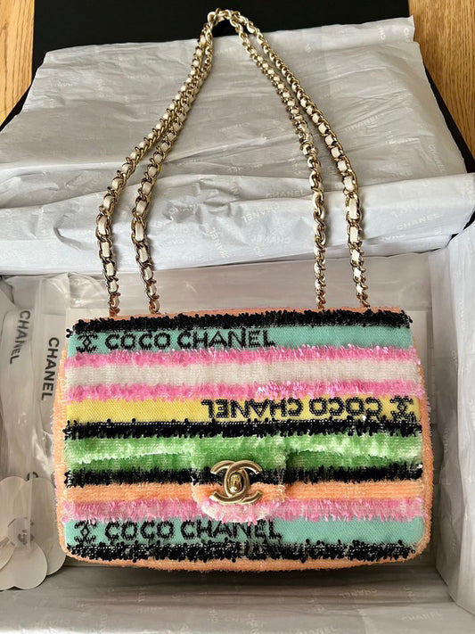 Chanel 21 Rainbow Sequin Rectangular Flap Bag