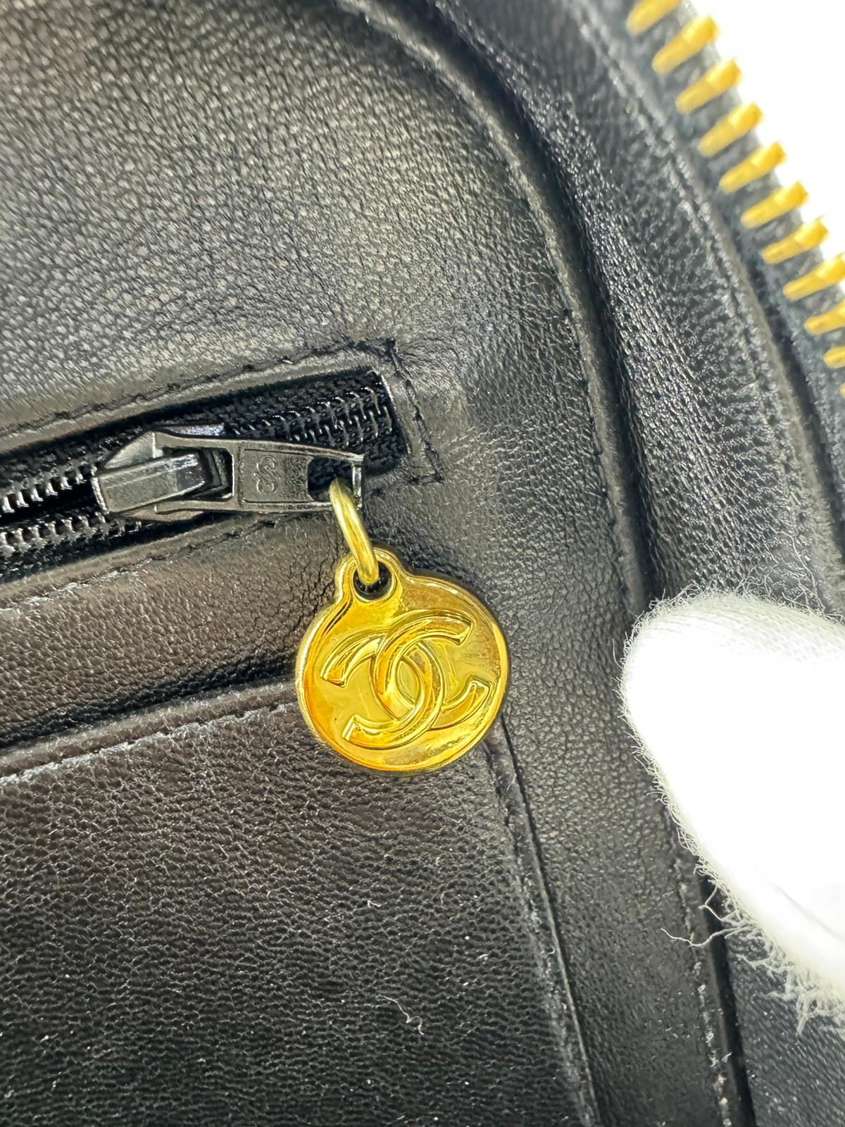 Chanel 1994-96 Black Patent Leather Large Vanity Case