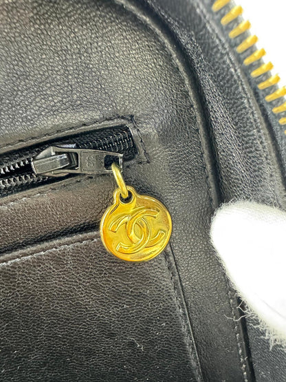 Chanel 1994-96 Black Patent Leather Large Vanity Case