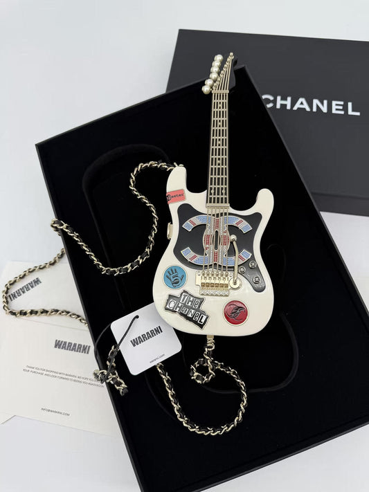 CHANEL 24A METIERS d'ART COLLECTIBLE GUITAR MINAUDIERE CLUTCH BAG