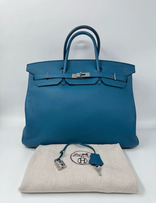 Hermès Birkin 40 blue jean togo leather with palladium hardware