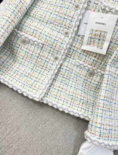 Chanel 25C Multicolor Tweed hooded Jacket