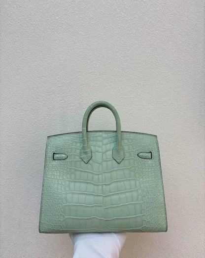 Hermès Birkin 20 Vert d'Eau Matt Alligator Gold Hardware