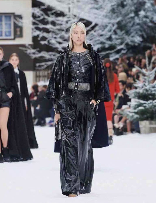 Chanel 19K leather cape coat